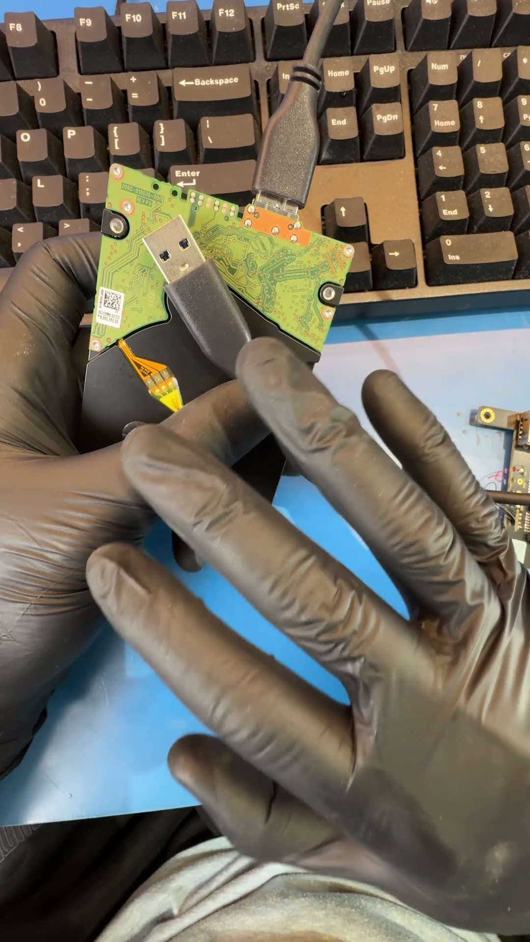 Real hard drive recovery on video - WD My Passport 5TB - clicking from a failed head stack, recovered in our NJ lab